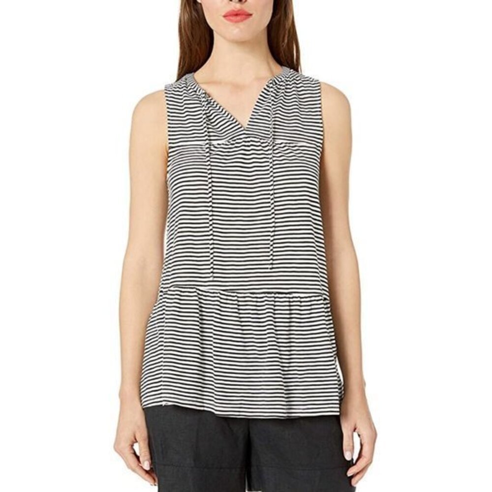 Lucky Brand Ruffle Stripe Tunic. XS - Picture 2 of 4
